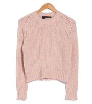 NEW 360 Cashmere Abbot Crew Neck Sweater in Adobe Pink