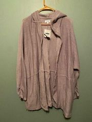 True Craft Open Front Lilac Long Knit Cardigan Size XL NWT