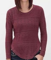 -  ROUND CREW NECK PURPLE CURVED HEM ASYMMETRICAL Size - XS-Florence Sweater