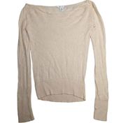 MaxMara Ivory Lightweight Knit Wool Boat Neck Minimalist Pullover Sweater S