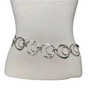 Chunky silver black Y2K chainlink waist hip belt