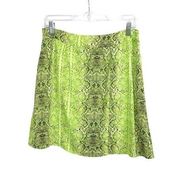 Le Lis bright green snakeskin skort skirt short combo Size