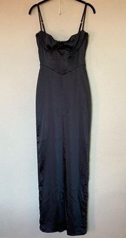 HOUSE OF CB 'Stefania' Black Corset Maxi Dress NWOT SIZE Medium plus cup