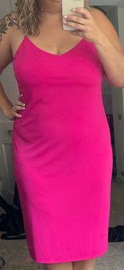 Hot pink Midi Dress