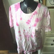 Victoria’s Secret custom pink and white tie dye L oversized shirt