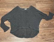 Oversized High Low Long Sleeve Sweater Gray Size Large