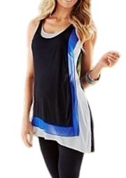 Venus Asymmetrical Layered Colorblock Tank Top