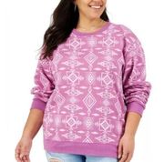 Purple Aztec Print Sweatshirt 2X