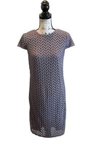 Suzi CHIN for Maggy Boutique Lace Crochet Sheath Dress Purple Size 8 formal