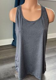 Head Gray Striped Athletic Tank Top L Open Back Womens E5