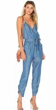 Lovers + Friends Denim Emily Blue Chambray Jumpsuit Size XS