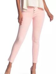 Veronica Beard "Debbie 10" Pink Denim Skinny Jeans, Size 27, Open Hem Stretchy