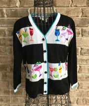 Jack B Quick Cocktails Cardigan Petite Medium VTG