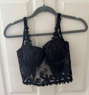 Victoria's Secret  black flowery lingerie