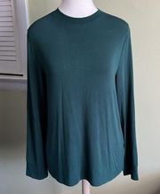 Thread & Supply micro- modal ribbed Forrest green long sleeve shirt