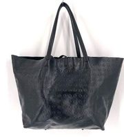 Vince Camuto Wome's Genuine Leather Leila Tote Shopper Shoulder Bag Black Large