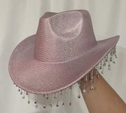 Western Barbie pink bling bling cowboy hat crystal  Fringe party