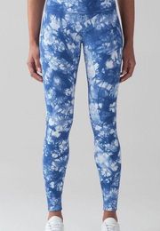 Lululemon Blue Tie-Dye Wunder Under High-Rise Leggings