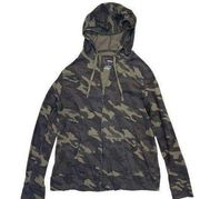 Sonoma Camo Full Zip Hoodie Size Large green camouflage lightweight