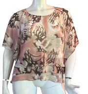 Alex Evenings floral print tiered chiffon blouse