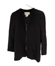 Vintage Jaeger wool black zip up coat 8/10
