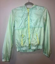 Sea Foam Green And Yellow Windbreaker