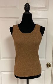 Brown Metallic sleeveless sweater tank. Size small