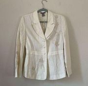 NWT kenar linen embroidered blazer size 6