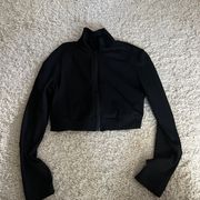 Cropped Black Zip Up Size Medium