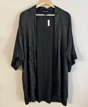 Victoria’s Secret Open Front Kimono Lightweight Tie Robe Black NWT size XS/S