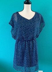 Lush blue and white polka dot dress
