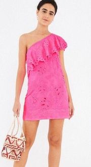 NWOT | Neon pink one shoulder dress | Small