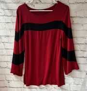 Cable & Gauge Red and Black 3/4 Flair Sleeve Shirt