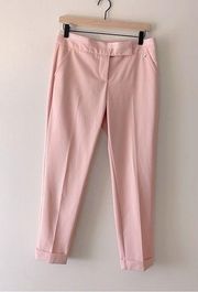 Trina Turk Size 2 Cropped Straight Leg Trousers Pants Pink Powder