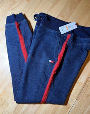 Denim Terry Slimfit Sweatpant with Side Stripe Medium BNWTS $49