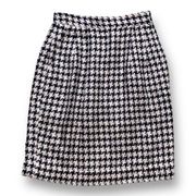 Vintage Breckinridge Skirt Pink Black Houndstooth Tweed High Waist Mini