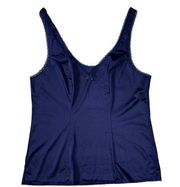 Vanity Fair Navy Blue Vintage 90’s Lace Trim Satin Camisole