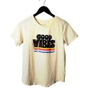 Old Navy  Good Vibes T Shirt Vintage Style Graphic Tee Short Sleeve Cotton Logo
