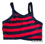 DKNY Swim Women's Medium Red and Black Striped Bikini Top