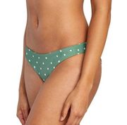 RVCA NWOT  Swimsuit Bikini Cheeky Low Rise Hipster Bottom Green Polka Dot