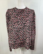 NWT By TiMo black floral size small blouse.