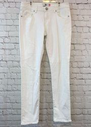 Cabi Slim Boyfriend White Denim Jeans Style# 5171