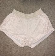 Rue 21 White Lace Shorts