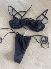 Gooseberry Intimates Black Bikini NEW