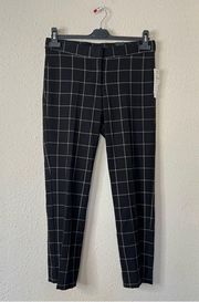 Amanda + Chelsea Alex Modern Fit Ankle Pants NEW Plaid Size 6 Black