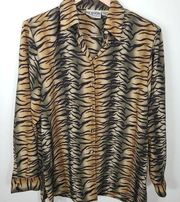 Liz Baker Vintage Animal Print Button down blouse.