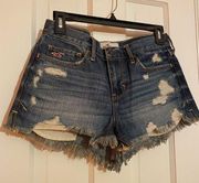 Hollister High Waisted Ripped Jean Shorts