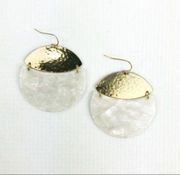 Crescent Etched Metal Round  Shape Drop Earrings