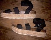 Esprit black elastic wedges in black size 8