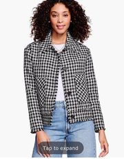 Houndstooth raw edge jacket